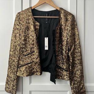 WALTER BAKER Gold Sequin Jacket